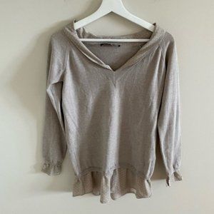 Love Moschino 100% Wool Lightweight Sweater With Built In Blouse Size 4